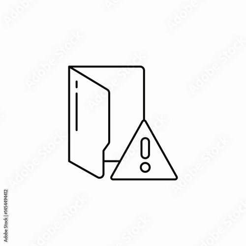 broken document warning icon sign vector