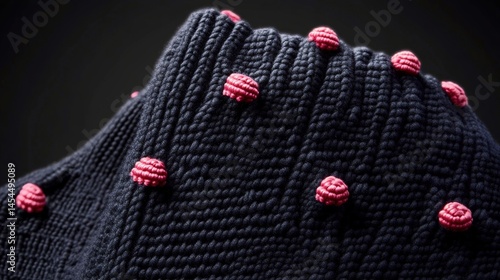 Obraz na płótnie Close-up view of a textured, knitted garment. w salonie