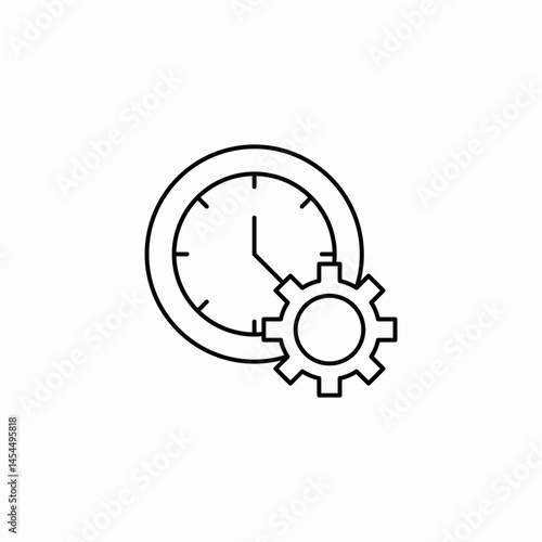 clock settings management icon sign vector