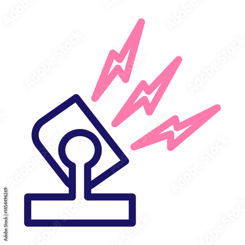 Search Light Vector Line Two Colors Icon Design