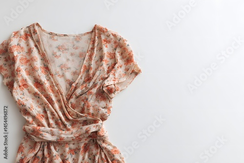 Elegant Floral Dress with Soft Fabric on a Clean White Background