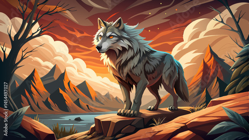Perfect for vector art or digital design, this scene captures myth, strength, and wilderness.
Use earth tones, sharp textures, and moody lighting to reflect the dire wolf’s grandeur.
This creature bel