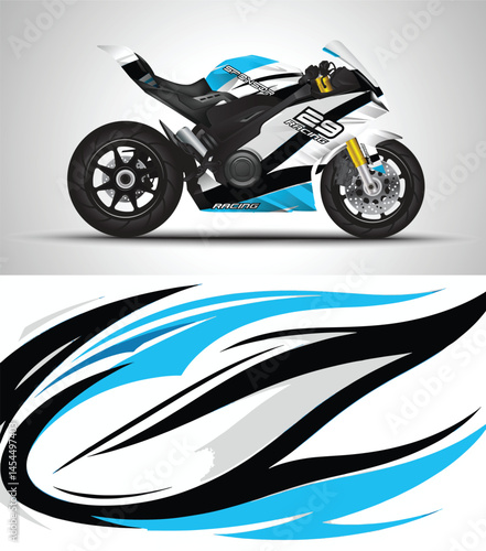 motorcycle on a blue background