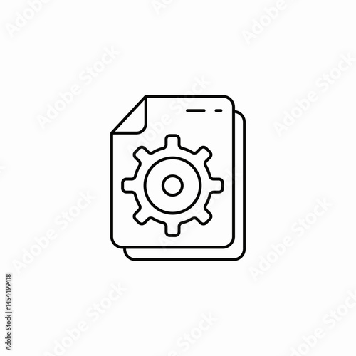 document gear settings icon sign vector