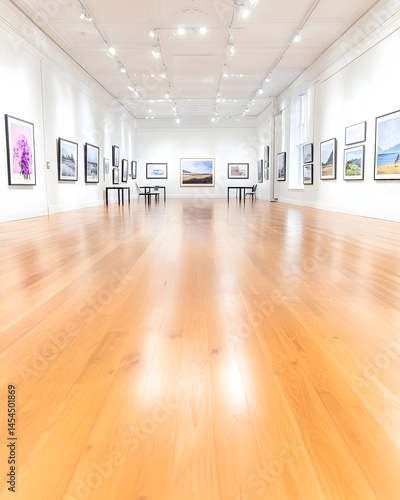 Wallpaper Mural A bright, spacious gallery showcasing landscape and floral photography on polished wooden floors Torontodigital.ca