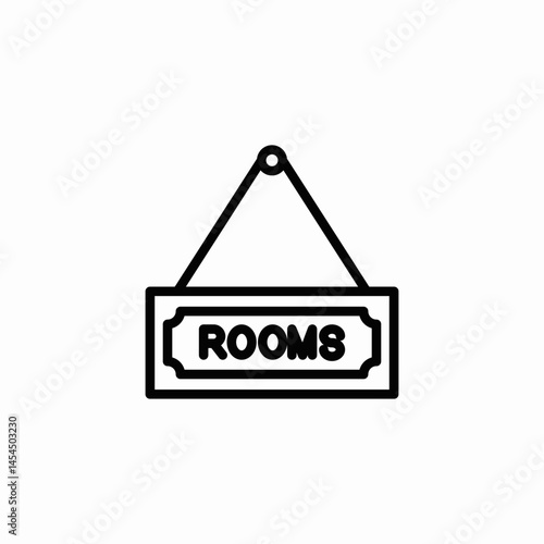 rooms board icon sign vector