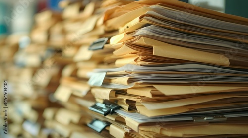 Wallpaper Mural High stacks of manila folders and papers overflowing a desk. Torontodigital.ca