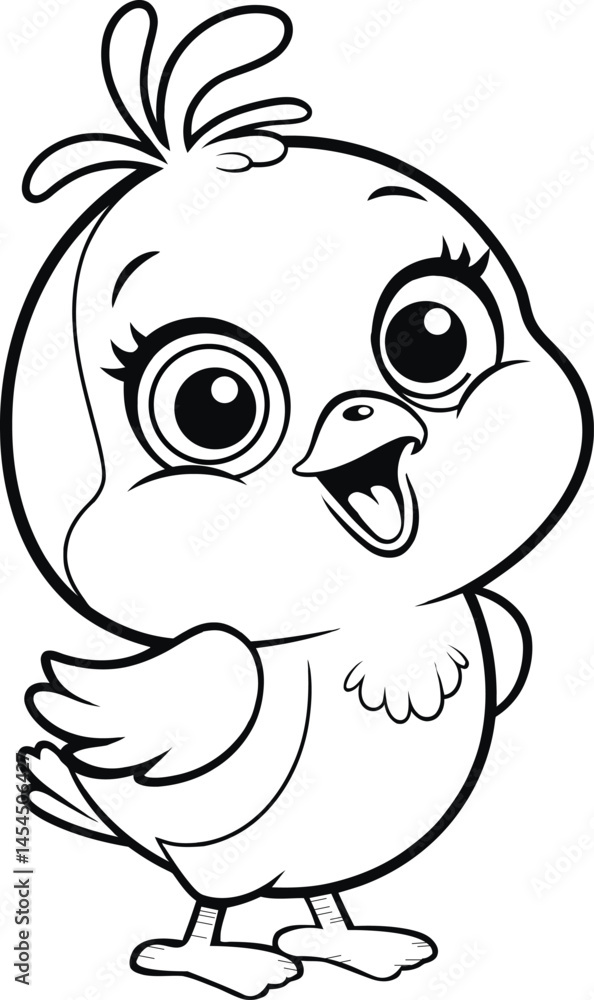 Cute cartoon owl character, a funny vector animal illustration for a kids' coloring book, isolated in black and white Cute cartoon owl character, a funny vector animal illustration for a kids' coloring book, isolated in black and white