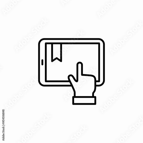 tablet hand icon sign vector