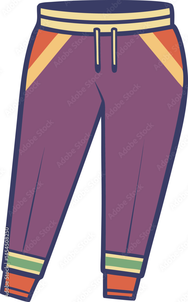 A detailed vector art illustration of stylish jogger pants, showcasing modern design, comfortable fit, and trendy casual fashion appeal for designers A detailed vector art illustration of stylish jogger pants, showcasing modern design, comfortable fit, and trendy casual fashion appeal for designers
