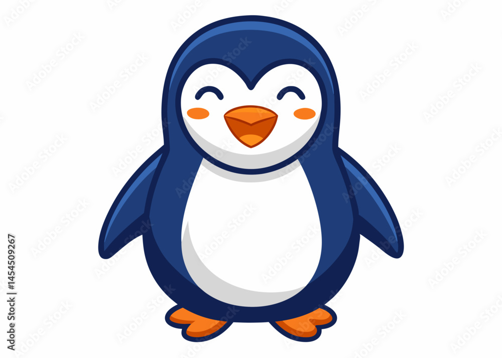 Fototapeta premium Adorable Cartoon Penguin Illustration Happy Bird Character