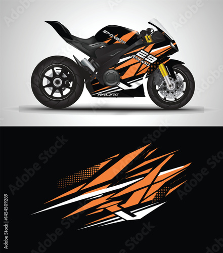 Touring bike wrap decal and vinyl sticker