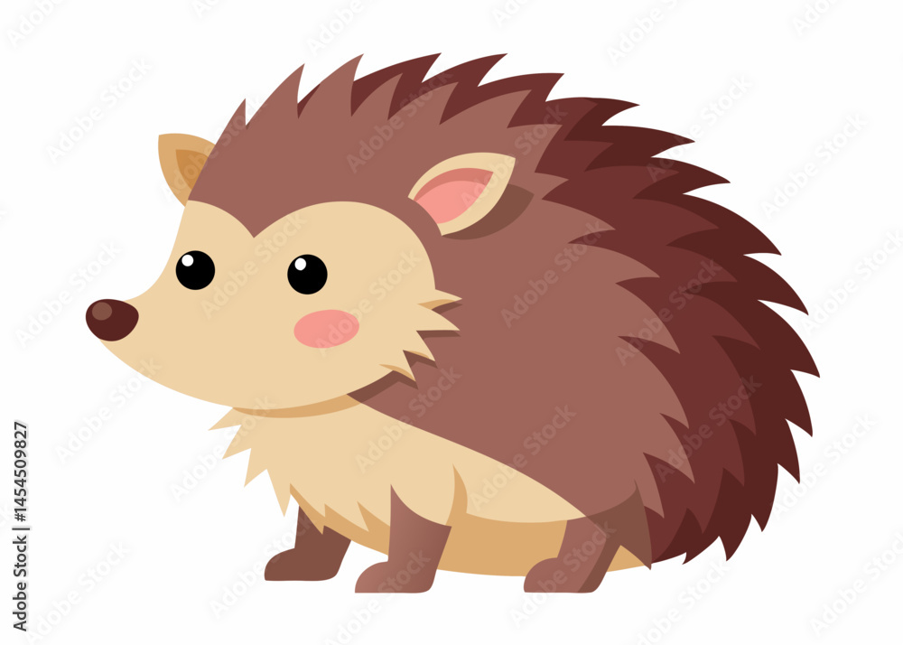 Naklejka premium Adorable Cartoon Hedgehog Illustration for Kids