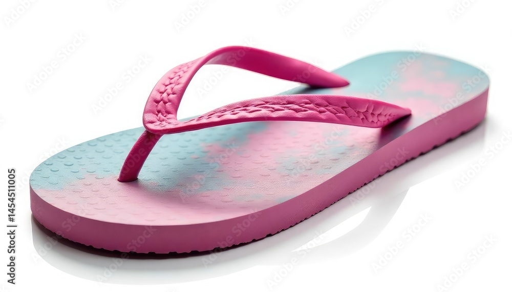 Close-up of a single, isolated flip-flop on white background, photography, still life, sole Close-up of a single, isolated flip-flop on white background, photography, still life, sole