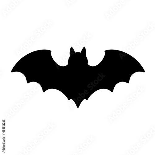 Wallpaper Mural Silhouette of bat flying on white background Torontodigital.ca