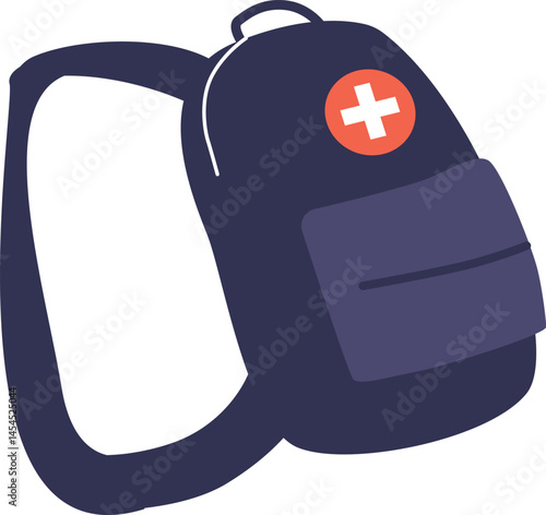 Rescuer first aid bag vector illustration