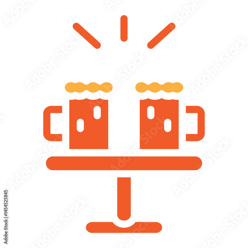 Beer Garden Vector Glyph Two Colors Icon Design