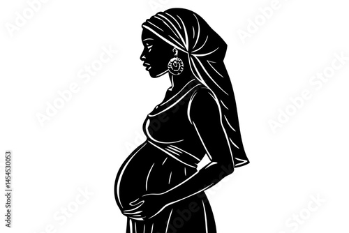 Pregnant woman silhouette vector design illustration for mothers day, pregnant, pregnancy, woman, silhouette, vector, design, illustration, motherhood, mother, baby, expecting, maternity, birth