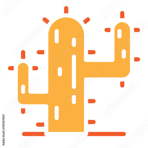 Cactus Vector Glyph Two Colors Icon Design