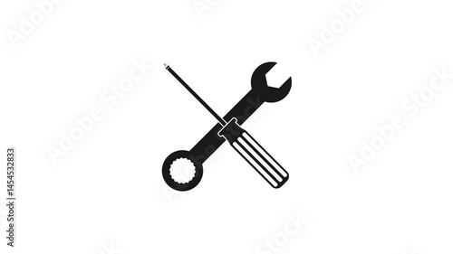 Screwdriver, wrench, repair tool icon animation. Motion graphic design. 4k.
