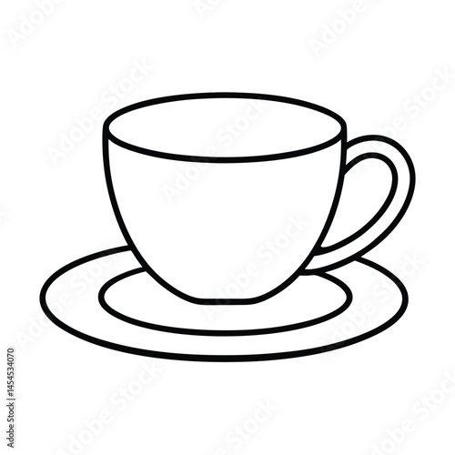 Coffee Saucer Clean Lines Vector Art