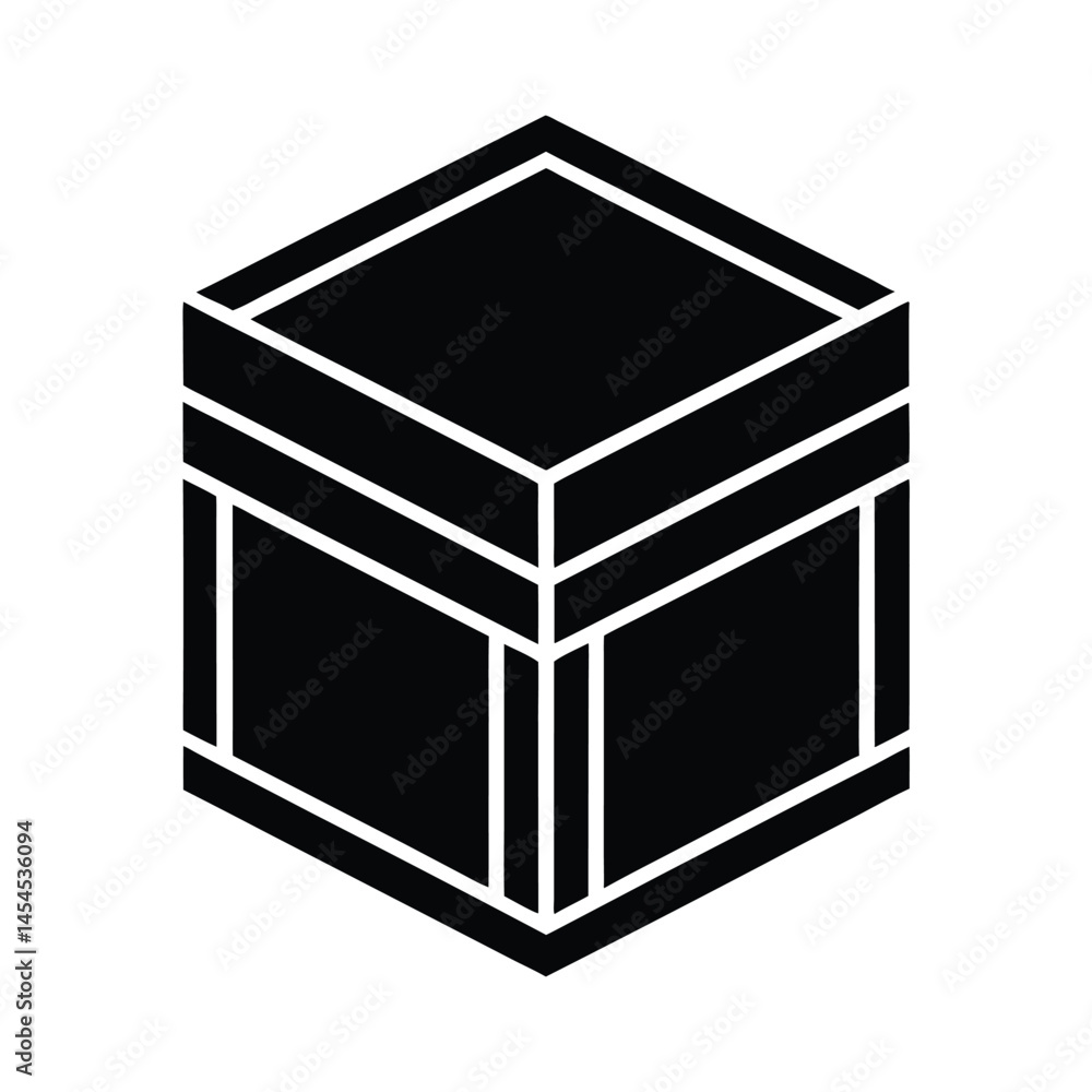 Kaaba Cube Geometric Line Vector Kaaba Cube Geometric Line Vector