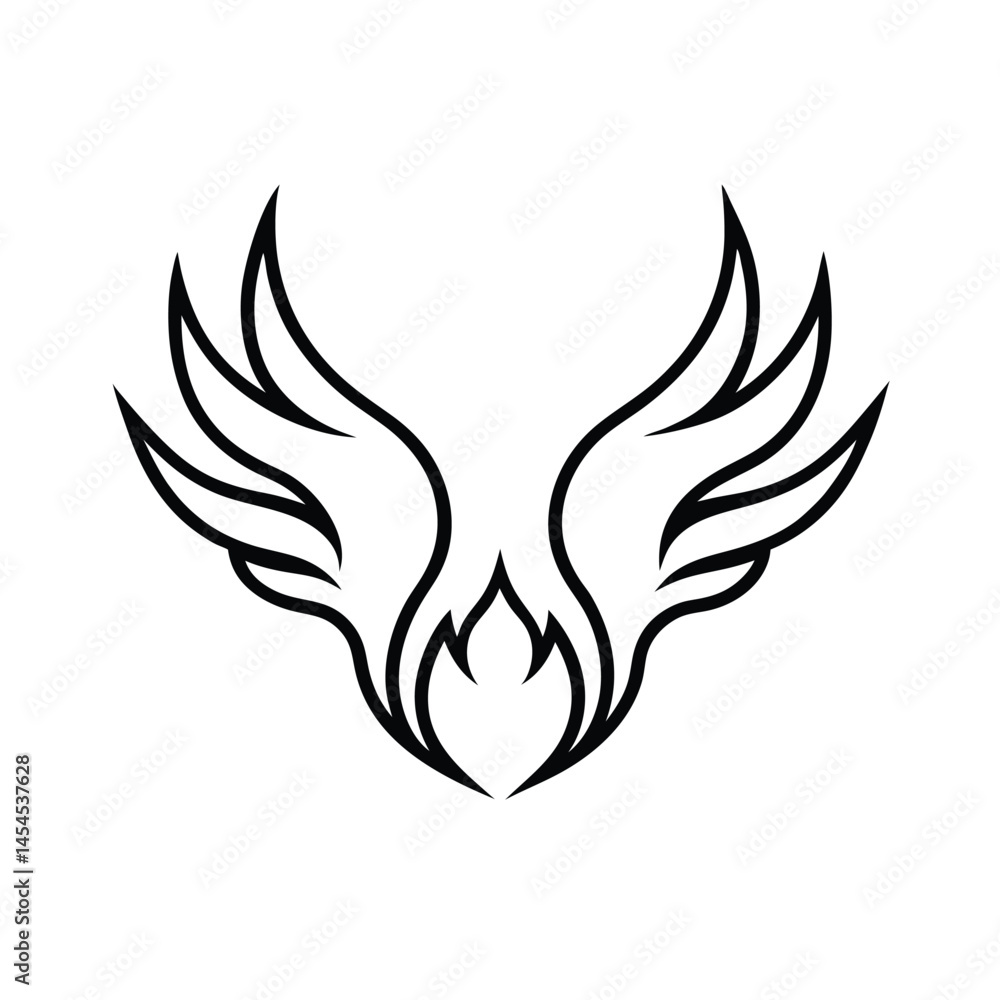 Phoenix Wings Flame Tips Vector Phoenix Wings Flame Tips Vector