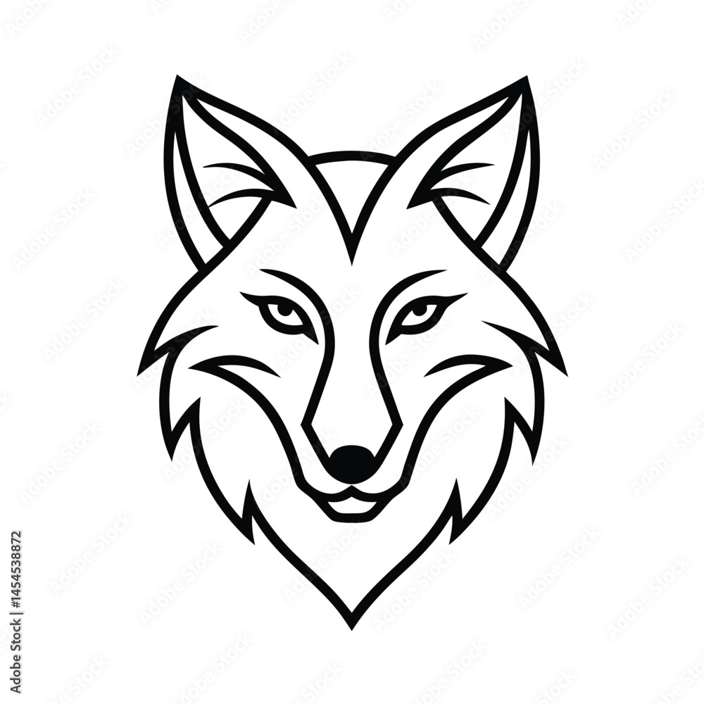 Fototapeta premium Tribal Wolf Head Line Art Vector