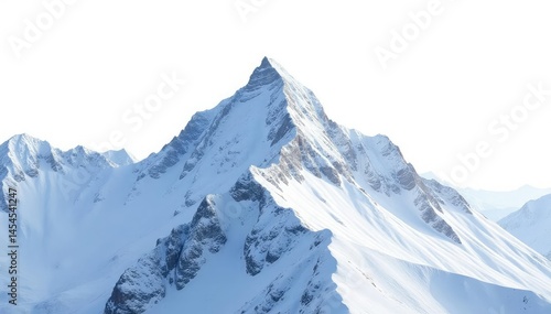 Wallpaper Mural Snow-covered mountain peak against stark white backdrop, highland, landscape Torontodigital.ca