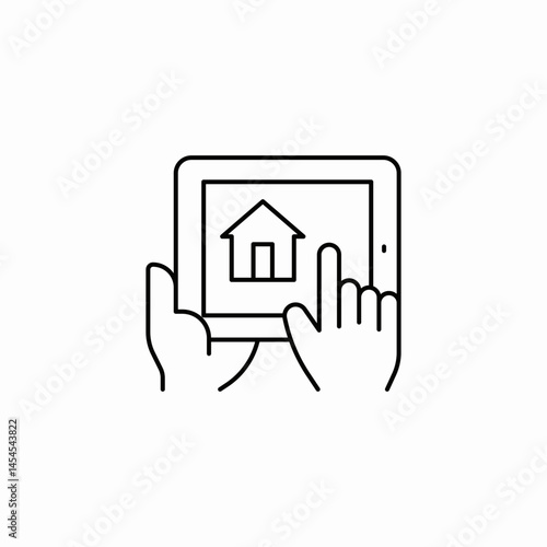 home automation tablet icon sign vector