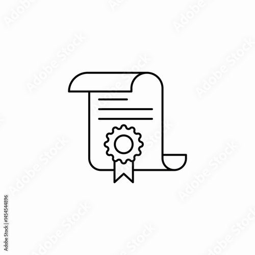 legal scroll approved icon sign vector