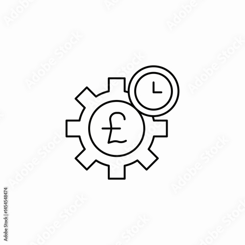 pound gear process icon sign vector