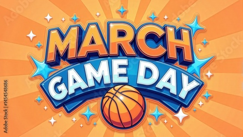 March Game Day Basketball Illustration