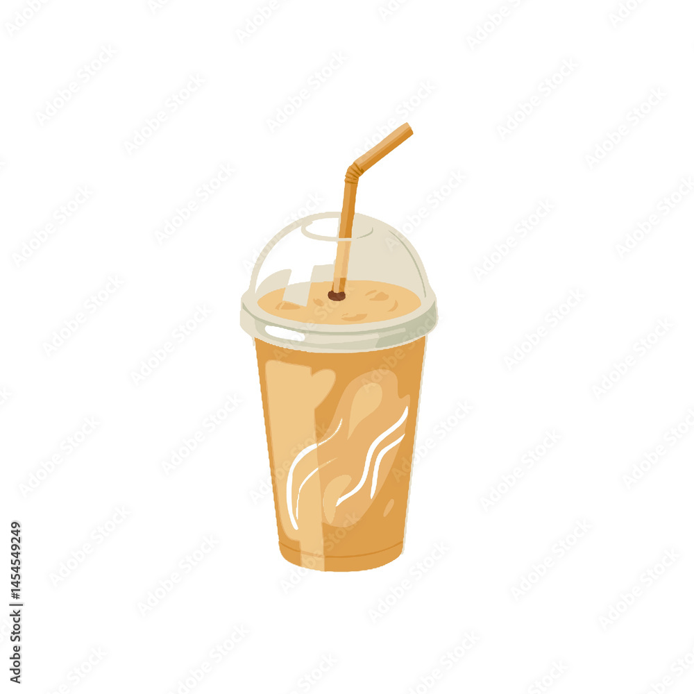 vector icon with paper cup of coffee and ice on white isolated background. vector icon with paper cup of coffee and ice on white isolated background.