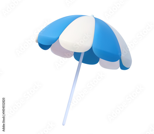 3D beach umbrella or parasol