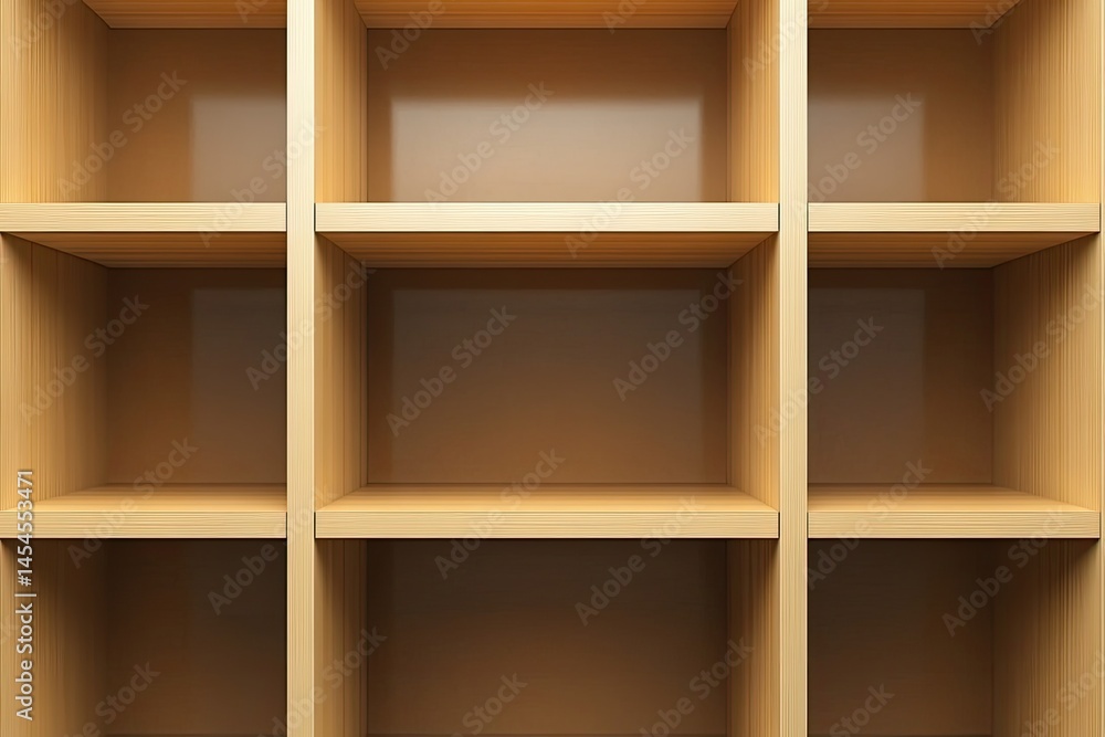 Empty Wooden Bookshelf (1) Empty Wooden Bookshelf (1)
