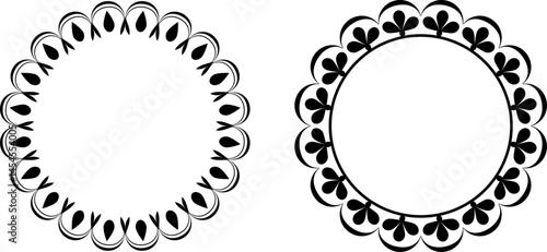 Obraz na płótnie vector frames black on a white background w salonie