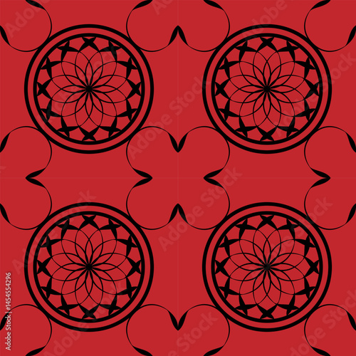 Obraz na płótnie seamless black and white pattern of different geometric shapes w salonie