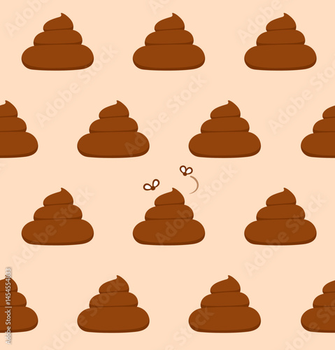 Cartoon poop seamless pattern