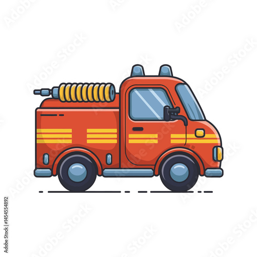 Fire truck on a white background