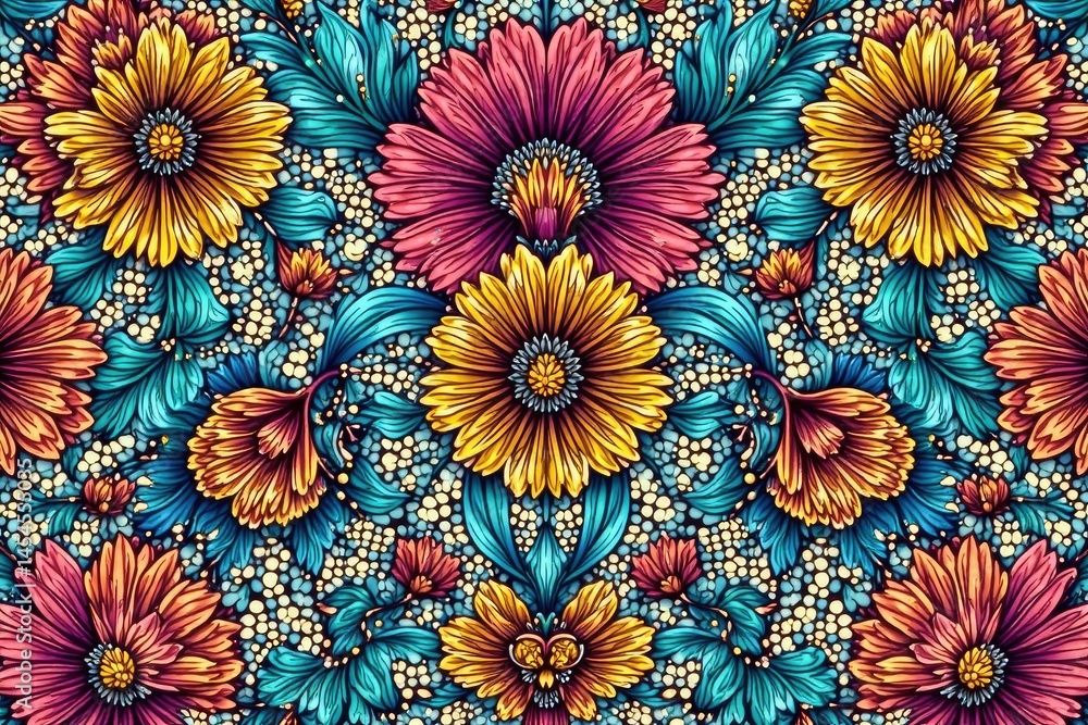 Intricate line art floral design, geometric repeat , vector, floral background, pattern Intricate line art floral design, geometric repeat , vector, floral background, pattern