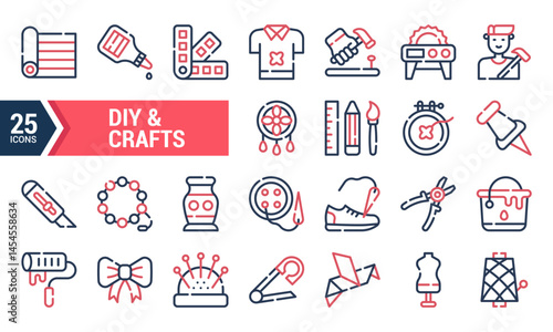 25 DIY & Crafts Line Icons for Your Creative Projects.