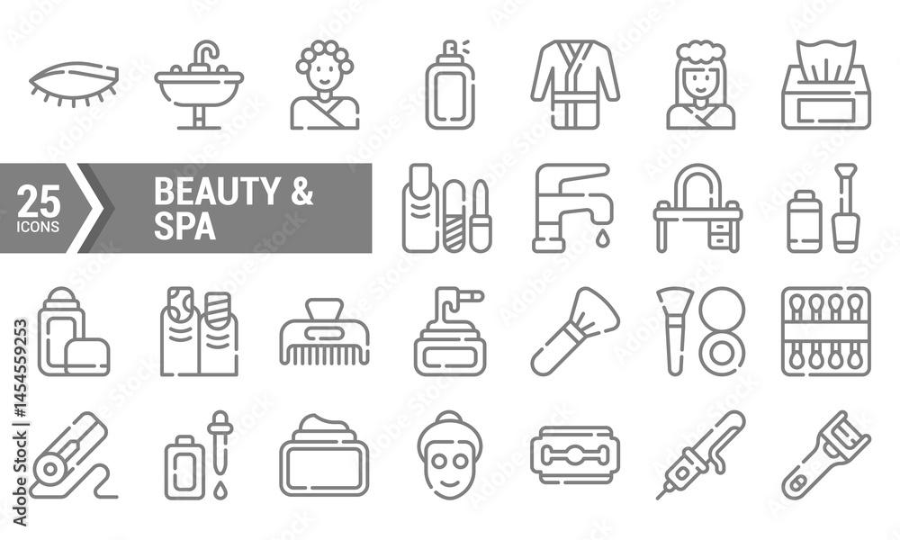 25 Beauty & Spa Line Icons for Website or App Design. 25 Beauty & Spa Line Icons for Website or App Design.