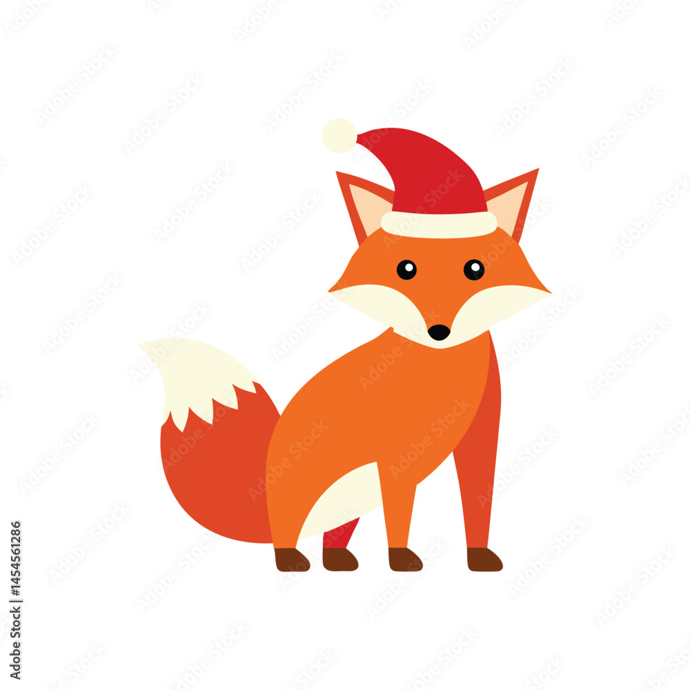 Obraz premium a fox in a santa hat