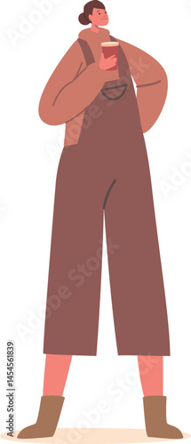 Woman holding takeaway coffee cup