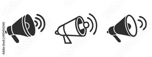 Megaphone line icon announcement & promotion vector symbol on a white background
