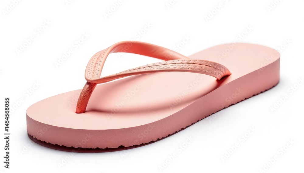 Close-up of a single flip-flop isolated on white background , graphic, background Close-up of a single flip-flop isolated on white background , graphic, background