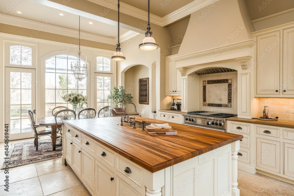 Fototapeta premium Elegant kitchen interior design on white background on transparent background