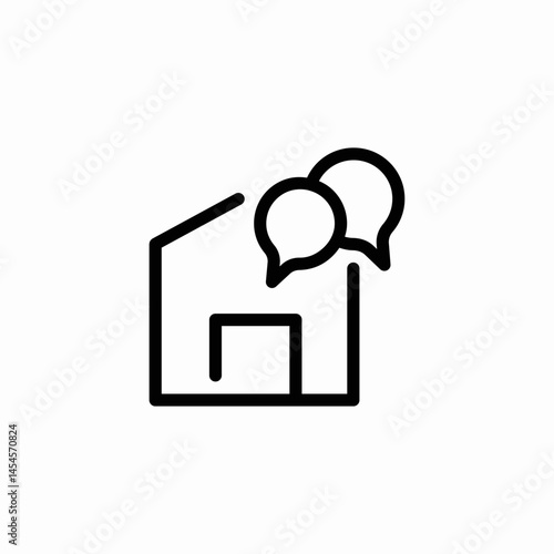 chat house icon sign vector