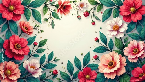 Intricate floral pattern for flyers, elegant design, orchid, stylish